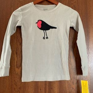 Leveret Tan Long Sleeve Shirt with Bird Graphic NEW